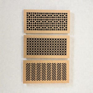 Architecturale ventilatieklep | 3/8" dik mdf | Luchtretour op maat | Decoratief wand- en plafondrooster