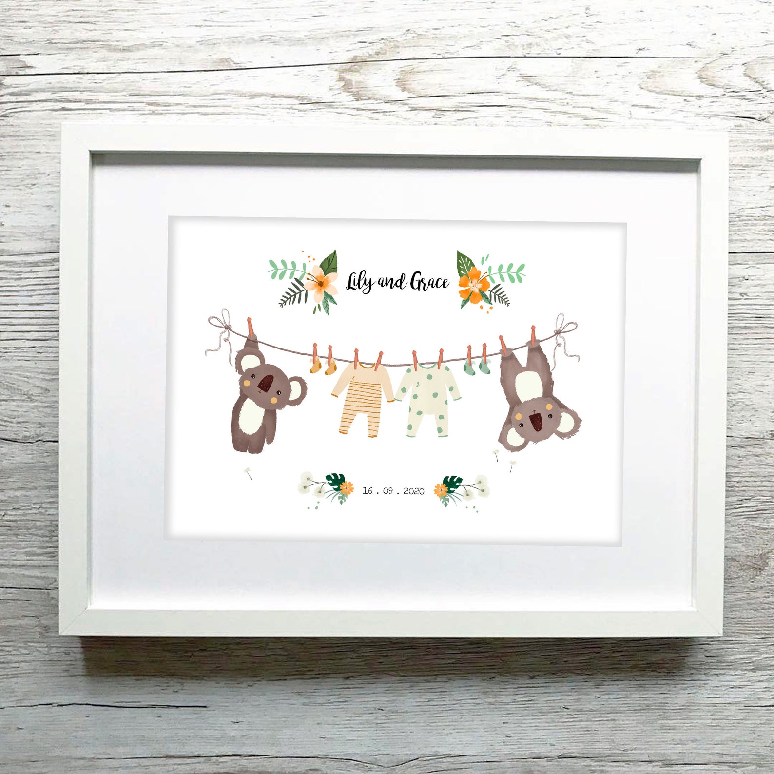 Personalised New Baby Print New Baby Gift Custom baby shower Etsy