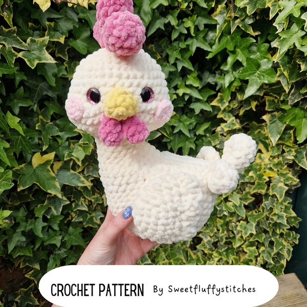 Amigurumi Chicken Pattern, Plush Pattern, PDF Pattern, Crochet Pattern, Chicken Toy, Cute Chicken, Chicken Plushie, Pattern English,
