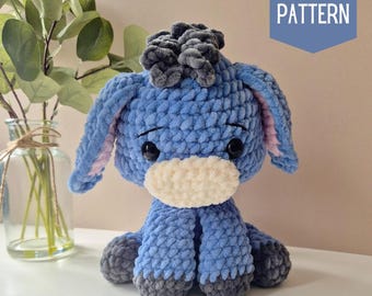 Amigurumi-ezelpatroon, pluchepatroon, ezelspeelgoed, Kerstmis, gehaakte ezel, kerstpatroon, gehaakte kerstezel