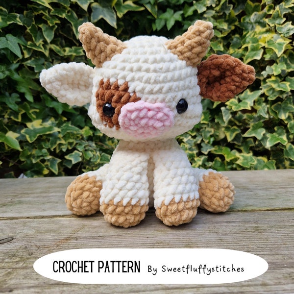 Amigurumi Cow Pattern, plush pattern, Stuffed  cow toy, Cow, Crochet cow, Cow Plush, Amigurumi cow plush,  cow pattern, Stuffed cow pattern