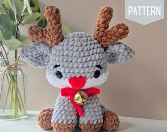 Amigurumi Reindeer Pattern, Plush pattern, Reindeer toy, Christmas, Crochet reindeer, Christmas pattern, Crochet Christmas reindeer