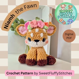 Wzór na amigurumi fawn, wzór na plusz, fawn, szydełkowany fawn, jeleń, pluszowy amigurumi fawn, wzór na szydełkowany fawn, jeleń szydełkowy, amigurumi deer