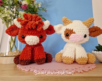 Amigurumi Highland Cow Pattern, Amigurumi cow  pattern, Highland cow, Crochet highland cow, Highland cow Plush, Highland cow, Crochet cow