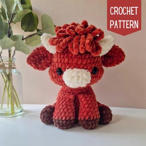 Amigurumi Highland Cow Pattern, plush pattern, Stuffed highland cow toy, Highland cow, Crochet highland cow, Highland cow Plush, Highlandcow