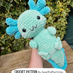 Amigurumi Axolotl PDF Pattern, Axolotl, Plush, Crochet toy, Crochet axolotl, Amigurumi axolotl, Amigurumi pattern, Stuffed toy pattern, Cute
