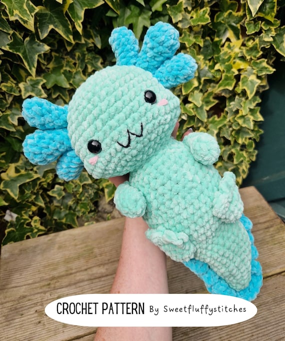 Amigurumi Axolotl PDF Pattern, Axolotl, Plush, Crochet toy, Crochet axolotl, Amigurumi axolotl, Amigurumi pattern, Stuffed toy pattern, Cute