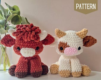 Amigurumi Highland Cow Pattern, Amigurumi cow  pattern, Highland cow, Crochet highland cow, Highland cow Plush, Highland cow, Crochet cow