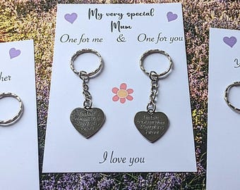 Madre e hija, nuestro amor es para siempre, llavero, llavero para mamá, regalo del Día de la Madre, cumpleaños de mamá, regalo personalizado para mamá e hija