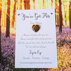 Tigerauge, Pocket Hug, du hast das, behalte ein starkes Geschenk. Freund, Steinheilkunde