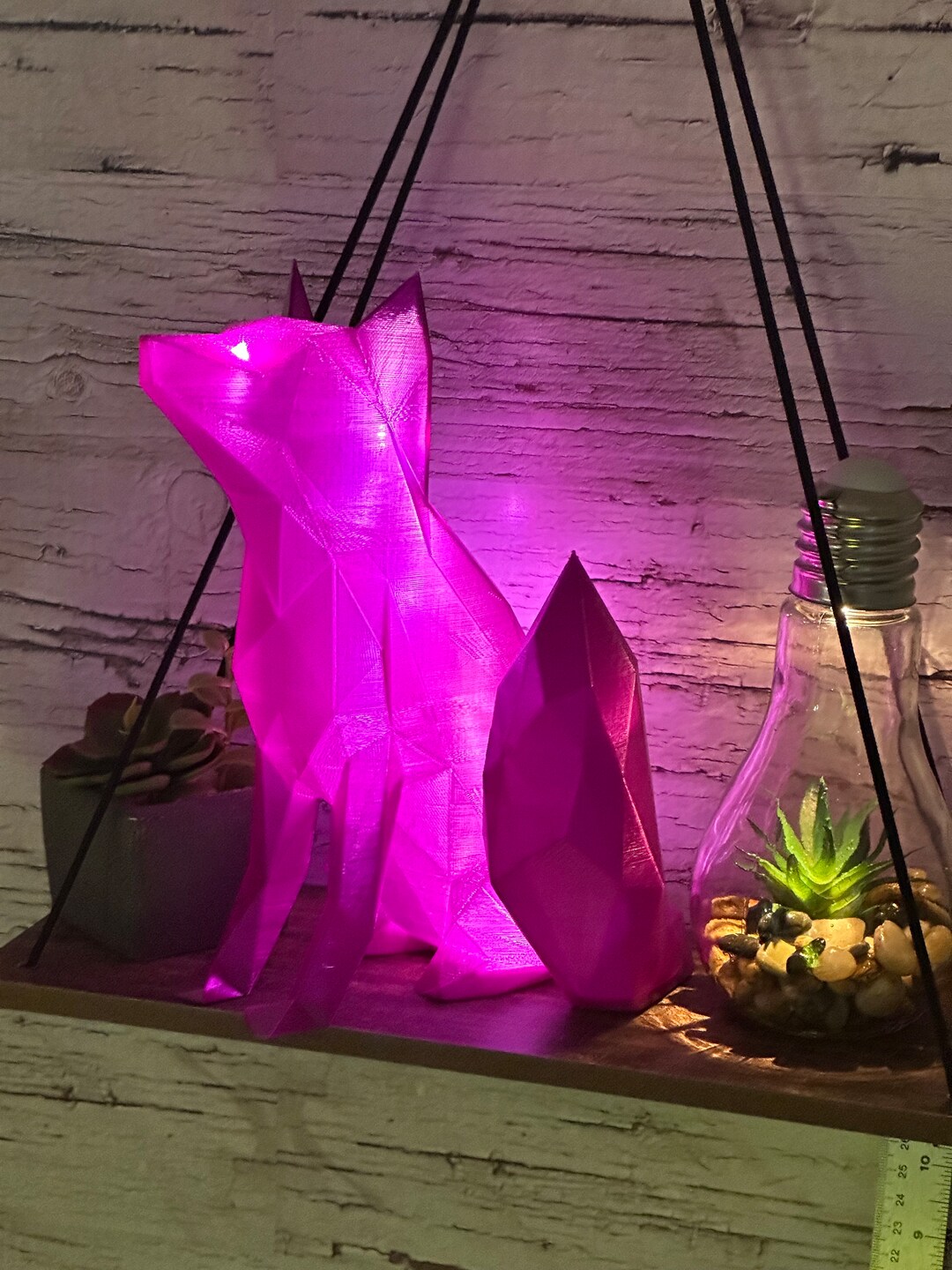 Fox Light, Purple, With LED Light, Home Decor, Low Poly Etsy