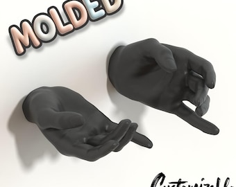 Female Hand Hook, Relaxed, Choose Your Color, Molded, Wall Mounted, Floating Effect