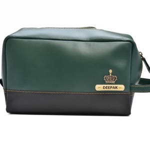 Personalisierte Herren Leder Kulturtasche, Groomsmen Geschenke, graviertes Dopp Kit, Weihnachtsgeschenk für ihn, Reise Kulturtasche, Leder-Accessoire