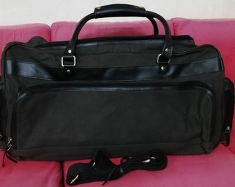 Waxed Canvas Leather Duffle Bag, Personalized Travel Weekender