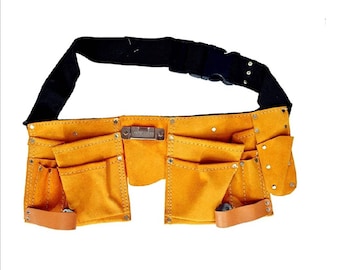 Ceinture à outils personnalisée 11 poches - ceinture à outils en cuir - cadeaux pour papa DIY - cadeaux pour lui - anniversaire - cyber vente de cadeaux de Noël-fête des pères