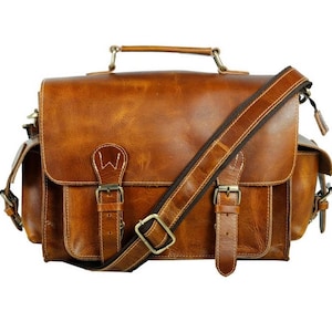 Personalized Leather Camera Bag Camera Satchel Bag Vintage - Etsy