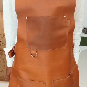 Cowhide Leather Apron, Adjustable Straps, Fire Prevention image 4
