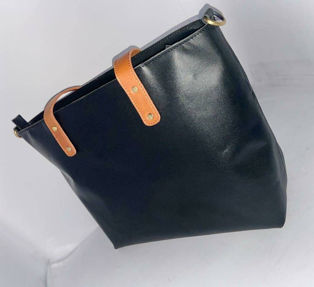 Black Leather Tote Bag for Women Purse Large Work Shoulder Bag Etsy