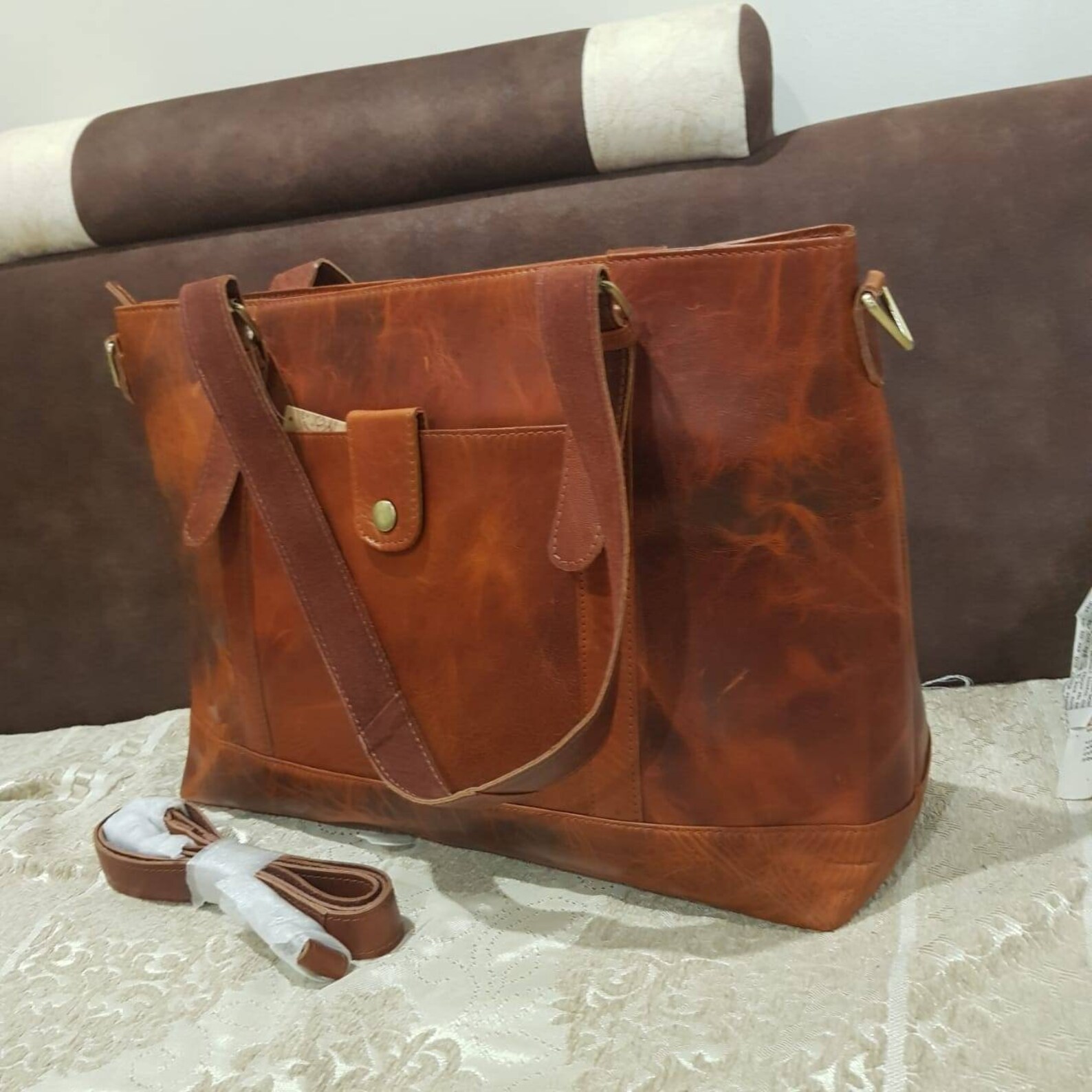 Leather Tote Bag Leather Tote With Zipper Leather Tote Bags Etsy