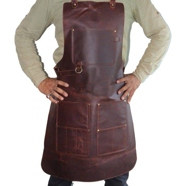 Leather apron, leather apron men, leather apron woodworking, leather apron blacksmith, leather apron bbq, chef gift, chef apron, bbq apron Brown Leather Apron