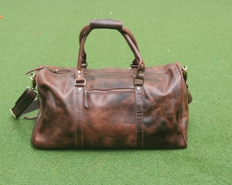 Borsa da viaggio in pelle con monogramma, borsa da viaggio personalizzata, regalo per lo sposo