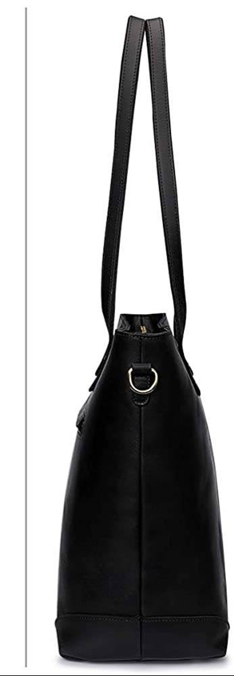 Black Leather Tote Bag for Women Purse Large Work Shoulder Bag Etsy