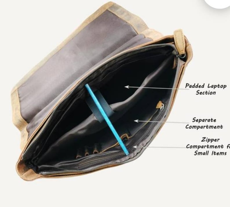 Personalisierte Umhängetasche aus echtem Leder Laptoptasche Umhängetasche für Frauen Geschenk für Männer Bürotasche Arbeit Aktentasche rustikale Tasche Große Schultasche Bild 2