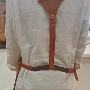 Cowhide Leather Apron, Adjustable Straps, Fire Prevention image 3