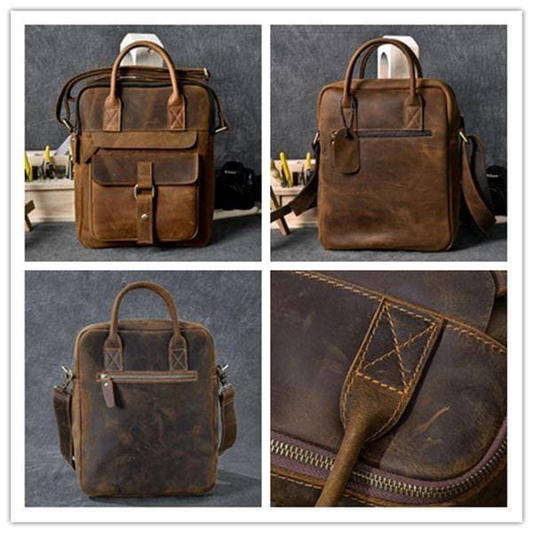 Genuine Leather Shoulder Messenger Crossbody Bag Fashion - Etsy
