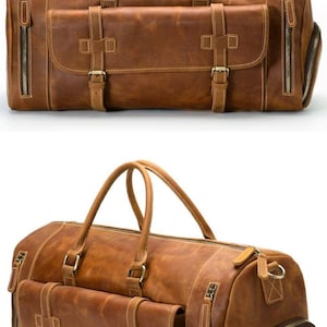 Leather Duffle Bag, Large Travel Bag, Mens Leather Weekend Bag ...