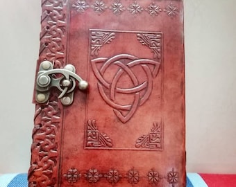 Diario de cuero personalizado / Cuaderno de bocetos con relieve de árbol celta