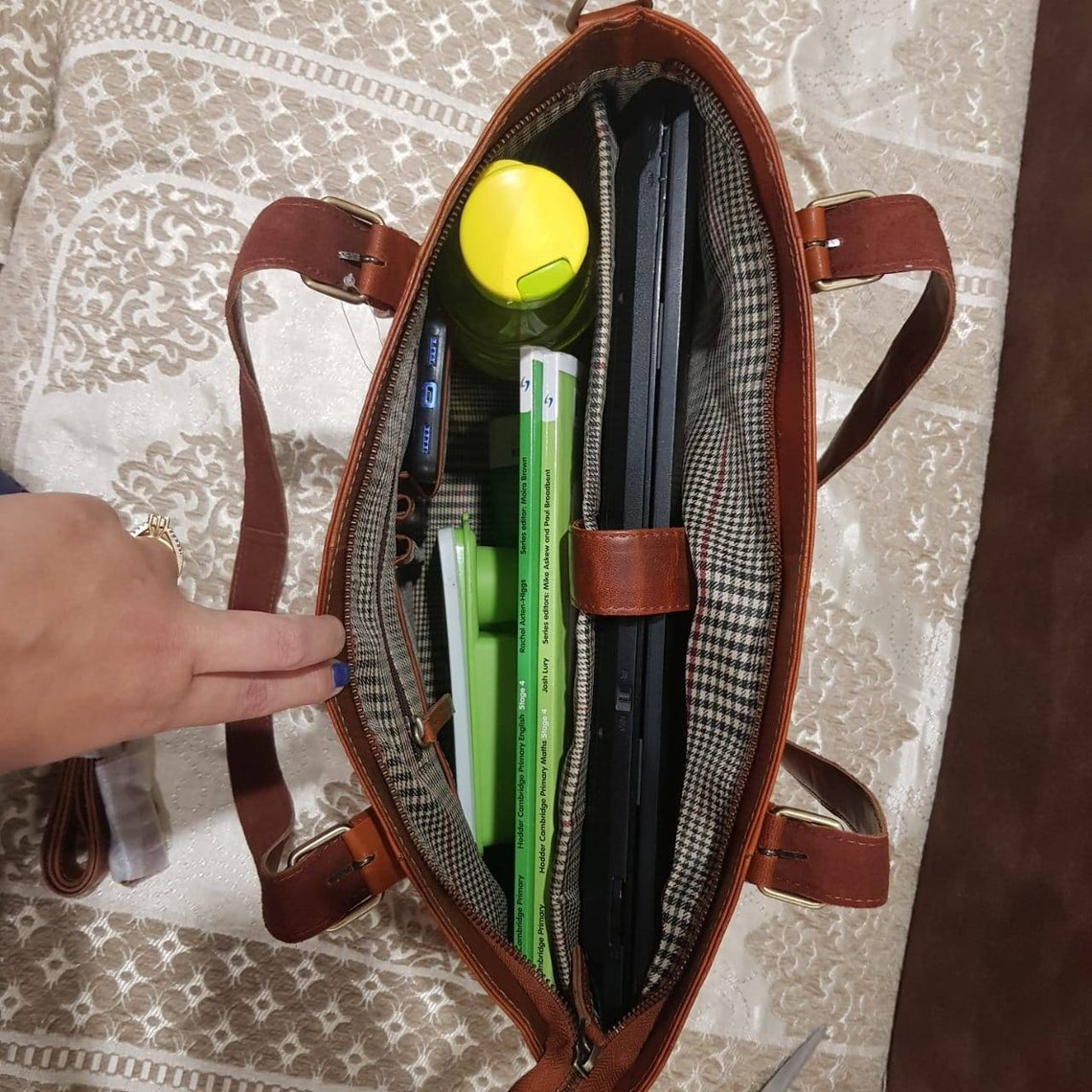 Leather Tote Bag Leather Tote With Zipper Leather Tote Bags Etsy