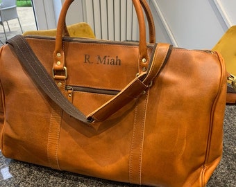 Buy Leather Duffle Bag, Leather Travel Cabin Bag, Christmas Gifts - Main Image