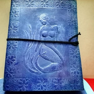 Engraved Leather Journal, Journal Personalized Leather, Personalized Journal,Notebook, Custom Leather Journal, Journal for Men women Mermaid