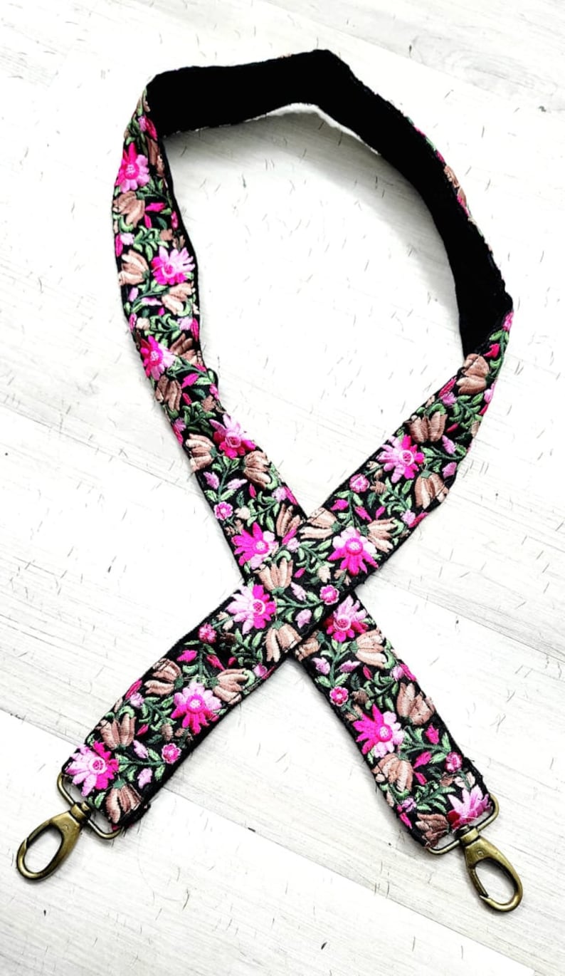 Retro Jacquard Purse Strap, 2 Wide Adjustable Crossbody Bag Strap