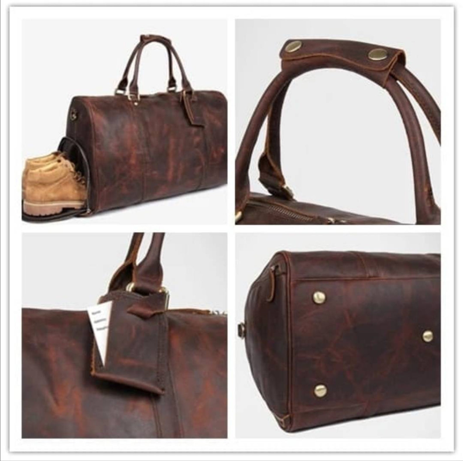 Monogrammed Leather Duffle Bag Men Groomsmen Gift Etsy