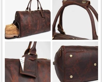 Monogrammed leather duffle bag men groomsmen gift, personalized duffle bag, travel bag, carry-on bag, gym bag, weekender bag, overnight bag