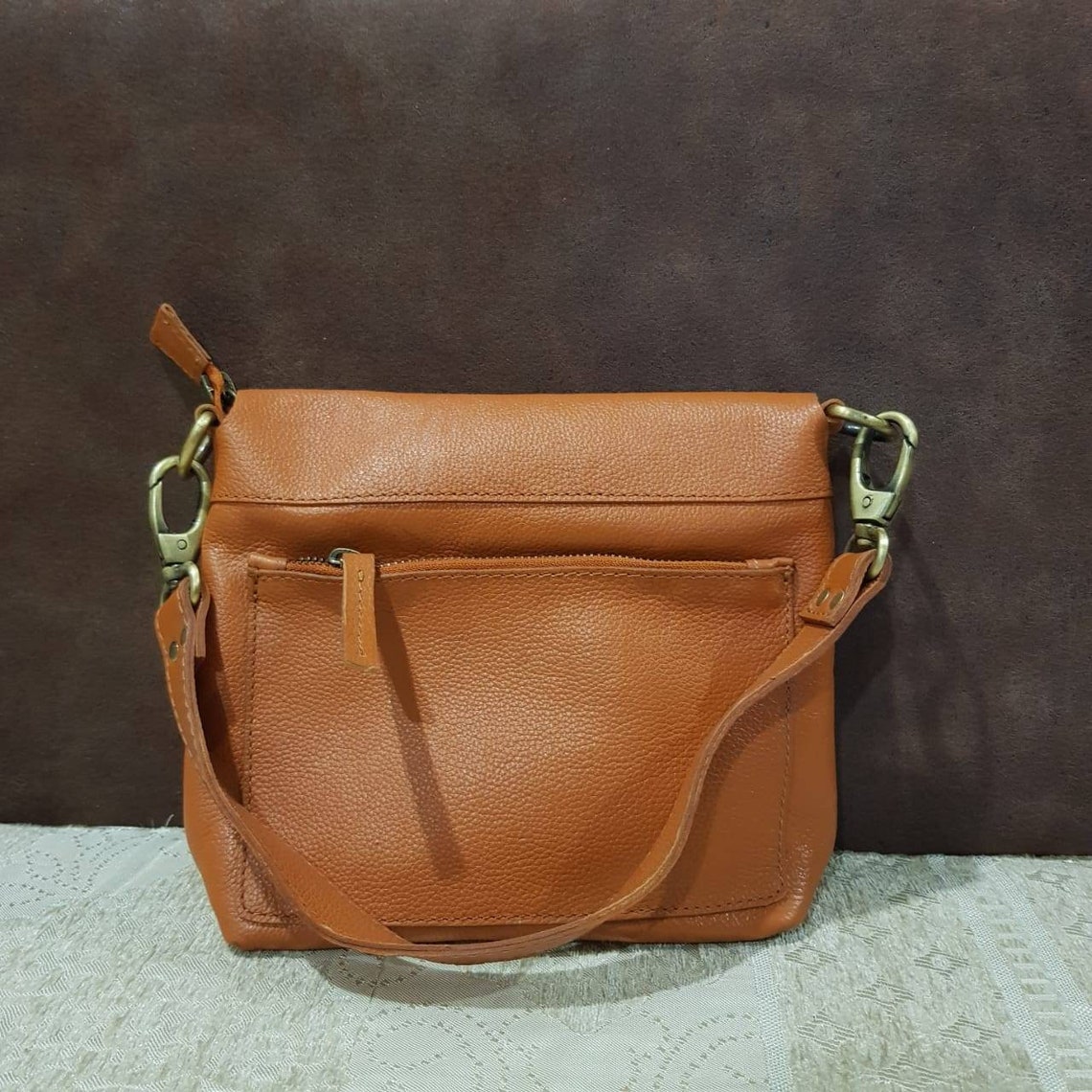 Brown LEATHER HOBO Bag BROWN Oversize Shoulder Bag Etsy