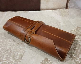 Genuine Leather Tool Roll Organizer, Carving Tool Storage
