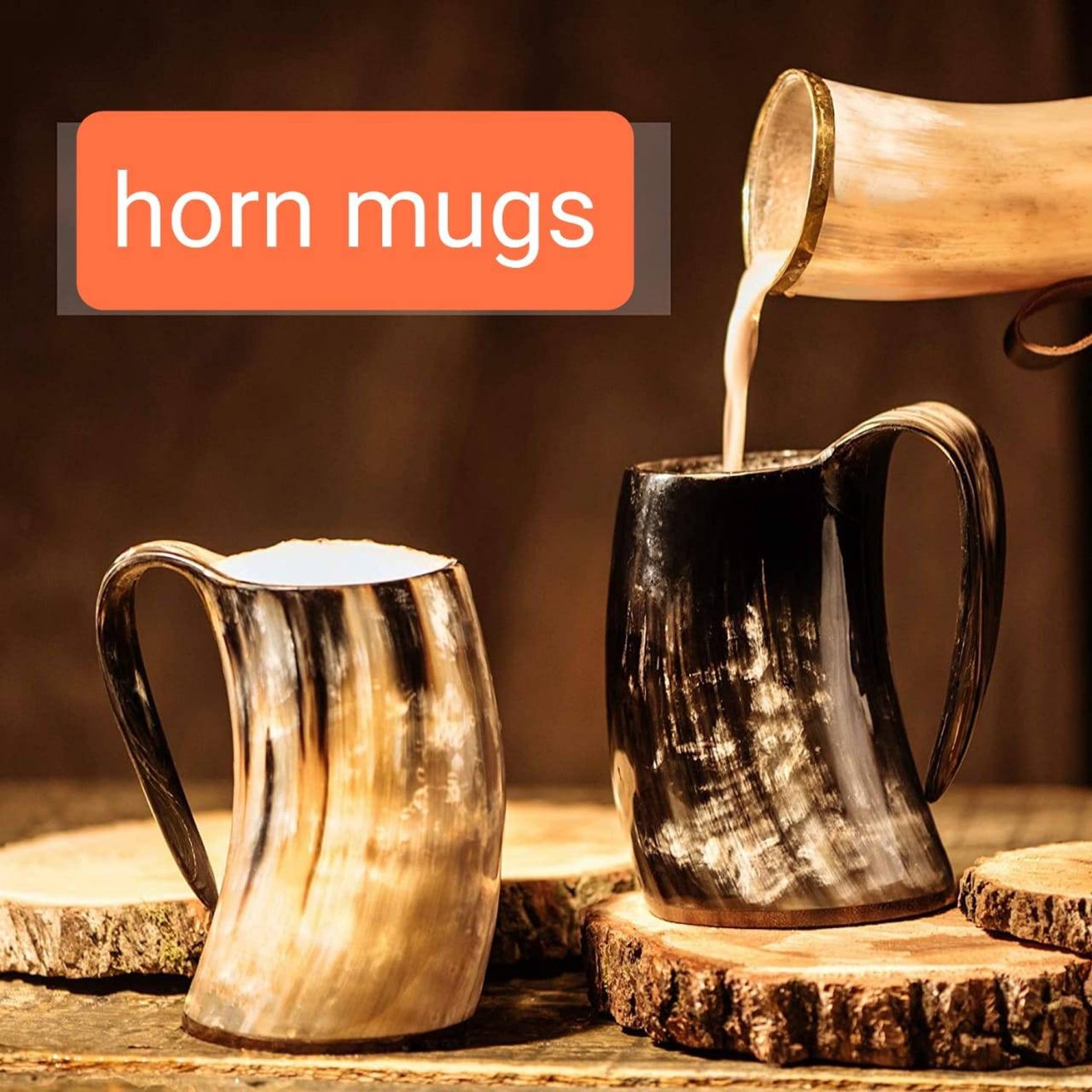 Personalized Horn Mug Viking Drinking Horn Mug Beer Mug Etsy