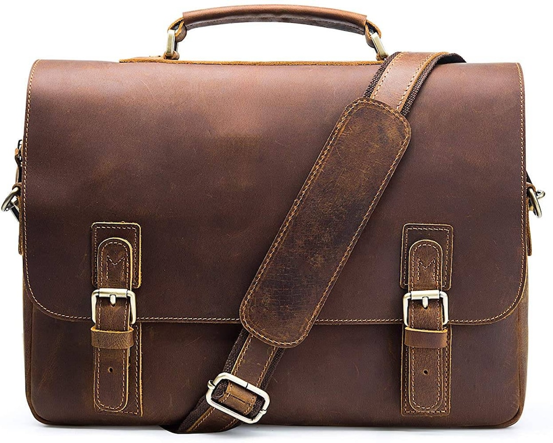 Leather Briefcase Man Leather Bag Man Mens Briefcase - Etsy