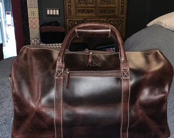 Leather Duffle Bag, Large Travel Bag, Mens Leather Weekend Bag, Personalized Outdoor Bag, Holdall Bag, Groomsmen Gift Bag, Wedding Gift Sale