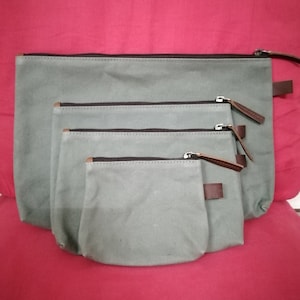 Bolsa de lona encerada, bolsa con cremallera, bolsa para lápices, cartera de mano, regalo de San Valentín, bolsa para la escuela, bolsa de cosméticos, neceser, kit de viaje,