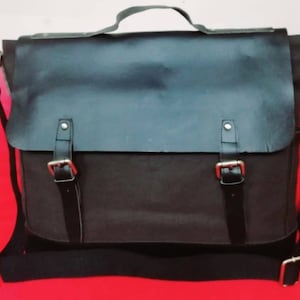 Toile cirée cuir Messenger Bag Hommes Satchel Porte-documents vintage Crossbody Bag Canvas Shoulder Bag Laptop Bag Cadeaux pour hommes femmes sac de travail