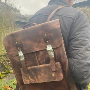 Sac à dos en cuir personnalisé, sac à dos en cuir marron, sac à dos, sac à dos en cuir pour homme, cadeaux sac à dos hipster pour lui, cadeaux pour fils, garçons