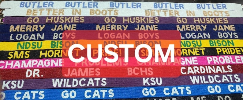 Custom Beaded Purse Strap, Handmade Beaded Purse Strap, Customize Bag Strap, Personalize Strap Graduation Gift Strap, GameDay Strap, Concert image 3