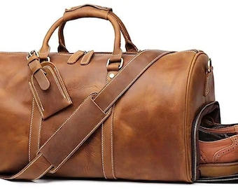 leather duffle weekender bag