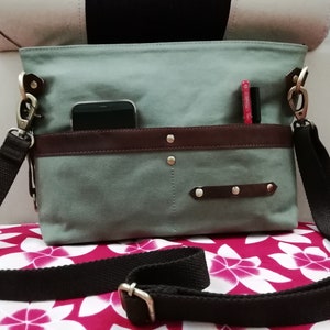 Gewachste Canvas Tasche, kleine Reißverschlusstasche, Crossbody Reißverschlusstasche, gewachste Canvas Handtasche, Reissverschlusstasche, Reissverschlusstasche, Wachstuchtasche, Frauentasche