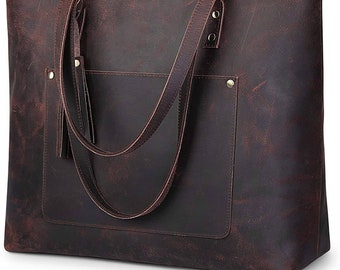 Leder-Einkaufstasche für Frauen, personalisierte Leder-Handtaschen-Geldbörse, Monogramm-Leder-Tasche mit Reißverschlussoption, Leder-Jubiläumsgeschenke für Frauen
