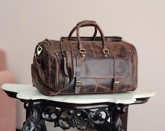 Personalized Mens Leather Bag, Groomsman Gift, leather tote, gym bag, carry on, leather duffle bag, groomsmen gift, Christmas Sale, Cyber